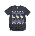 Adorable 1980's Blue Ribbon Goose Ugly Sweater Design Style Art Super Comfort Heavyweight Premium Tees | Unisex Sizing...