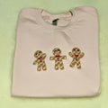 Adorable Gingerbread Embroidered Crewneck Sweatshirt Comfortable Fit Womenswear T-Shirts, Hoodie | GrindPrints.com