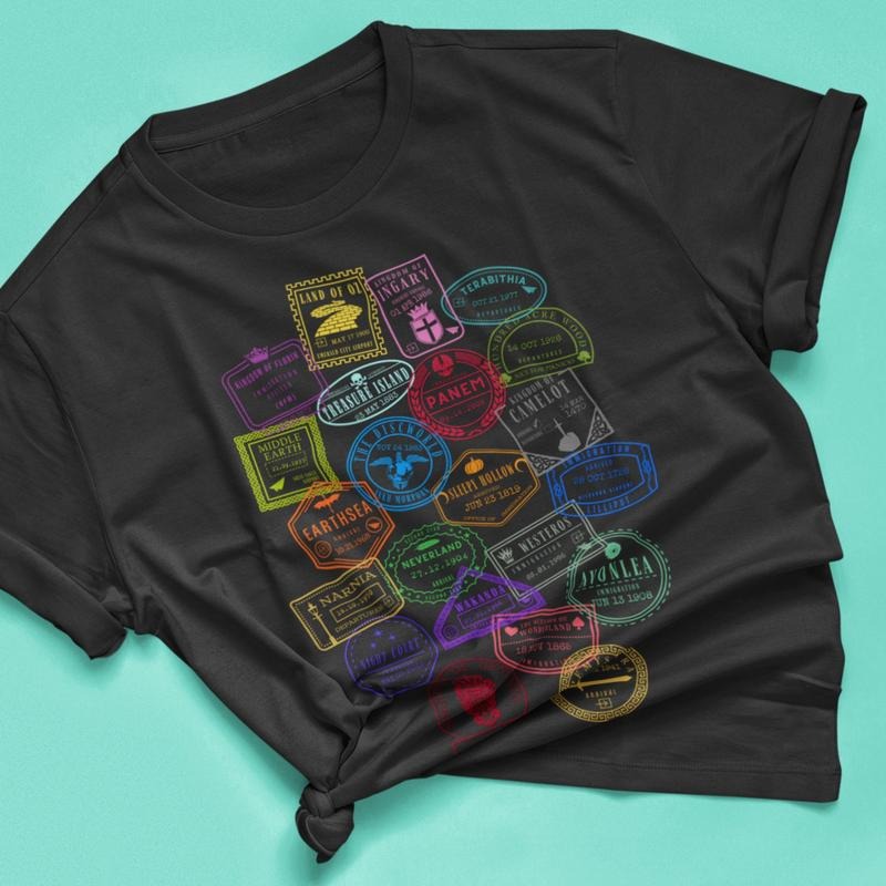 Adventure Summer Reading T-Shirt - Literary Passport Stamps Hoodie, Sweatshirt | GrindPrints.com