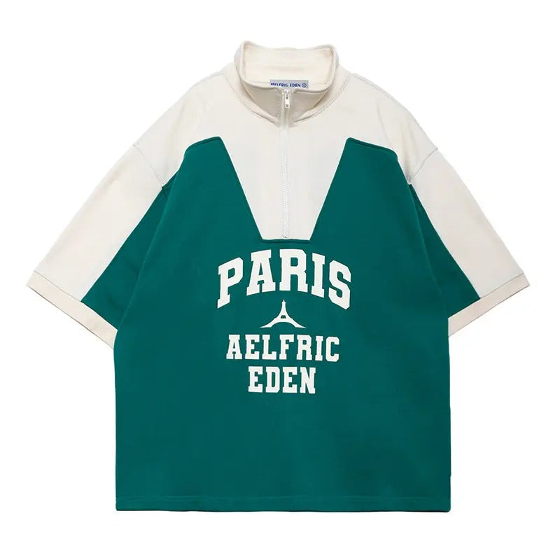 Aelfric Eden Patchwork Fold-Over Tee Hoodie, Sweatshirt | GrindPrints.com