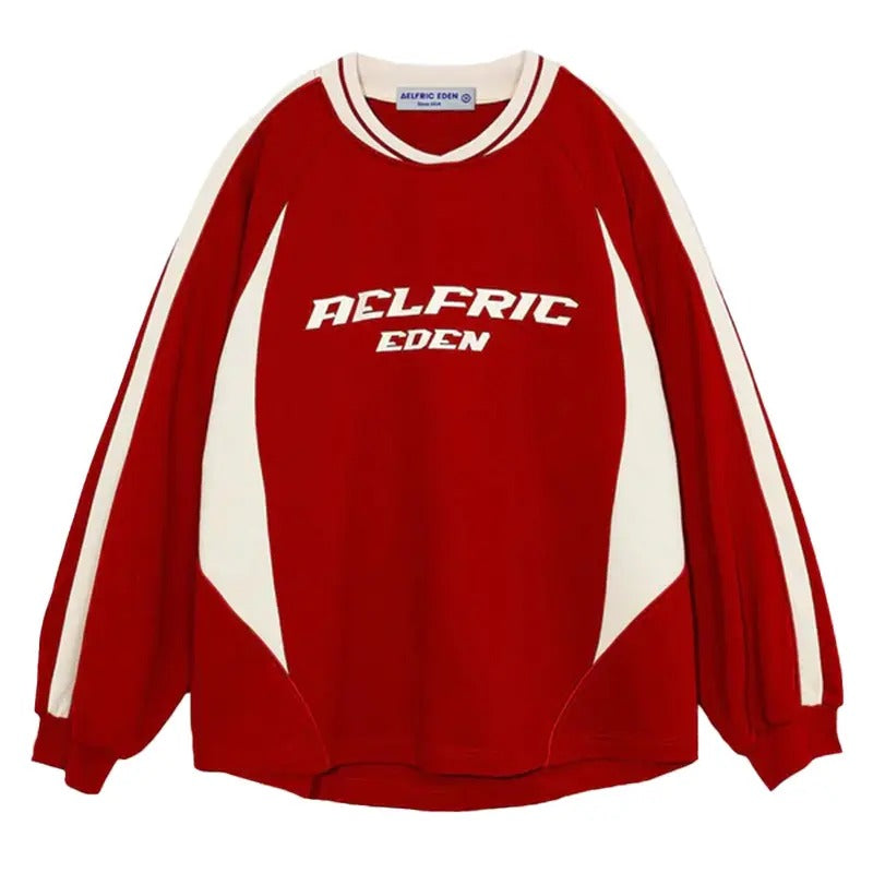 Aelfric Eden Unisex Vintage patchwork Sweatshirt Menswear Crewneck Long Sleeve Casual Hoodie T-Shirts | GrindPrints.com