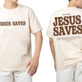 Aesthetic Jesus Saves Shirt Christian Apparel Brown Christian Shirt For Men Jesus Apparel Christian Streetwear Clothing...