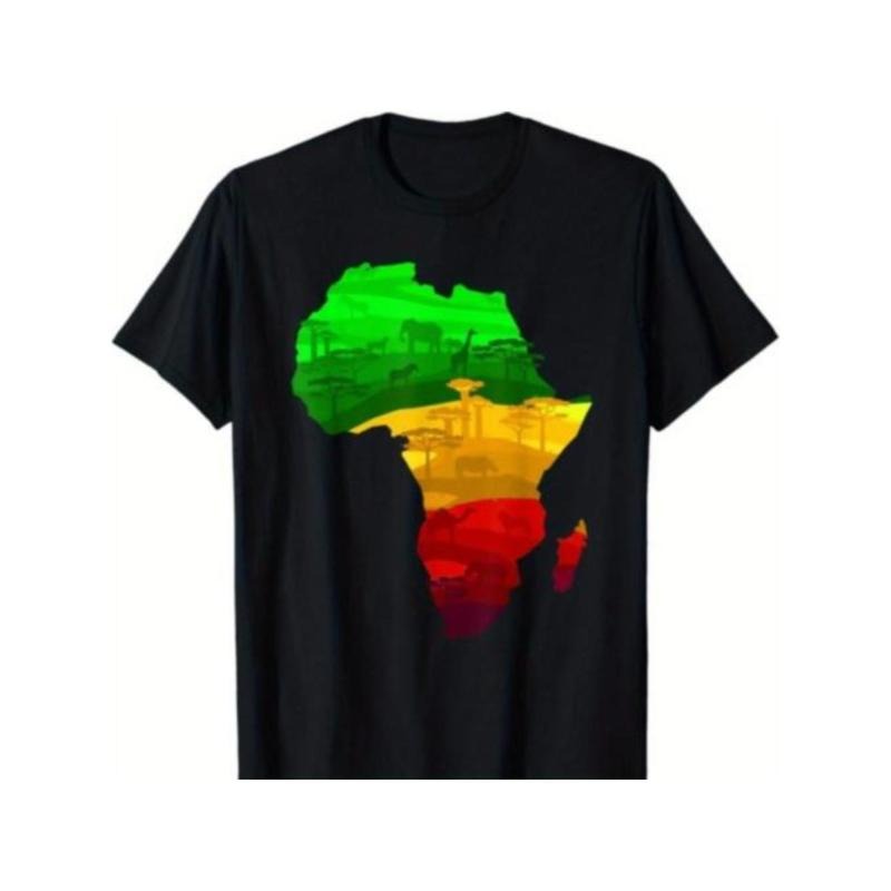 Africa Map Green Yellow Red Proud African Pride Juneteenth T-Shirt Made in USA Hoodie, Sweatshirt | GrindPrints.com