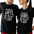 Aint No Wifey Hubby Like The One Couple Matching Tee Cotton Fabric Casual Style Crew Neck Short Sleeve T-Shirt for Women...