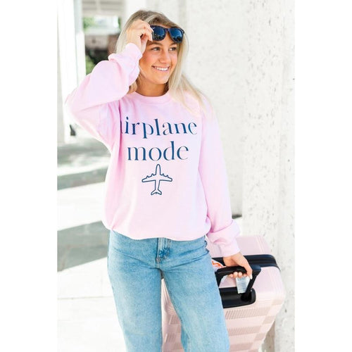 'Airplane Mode' Travel Vacation Sweatshirt Women Pullover T-Shirts, Hoodie | GrindPrints.com