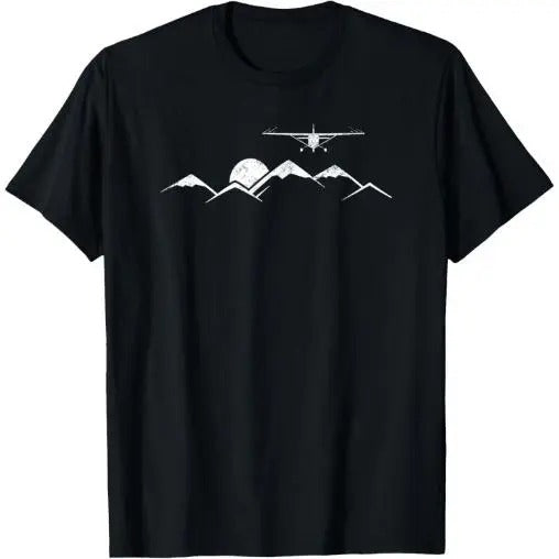 Airplane Over Mountains Gift for Pilots T-Shirt Made in USA Hoodie, Sweatshirt | GrindPrints.com
