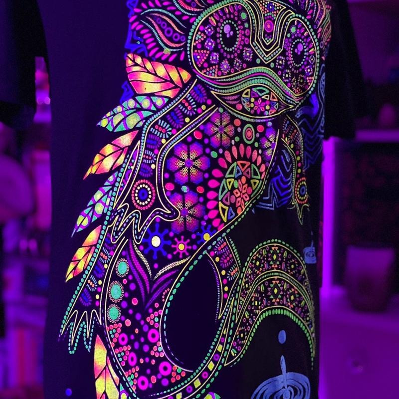 Ajolote huichol T-shirt Black Cotton Hoodie, Sweatshirt | GrindPrints.com