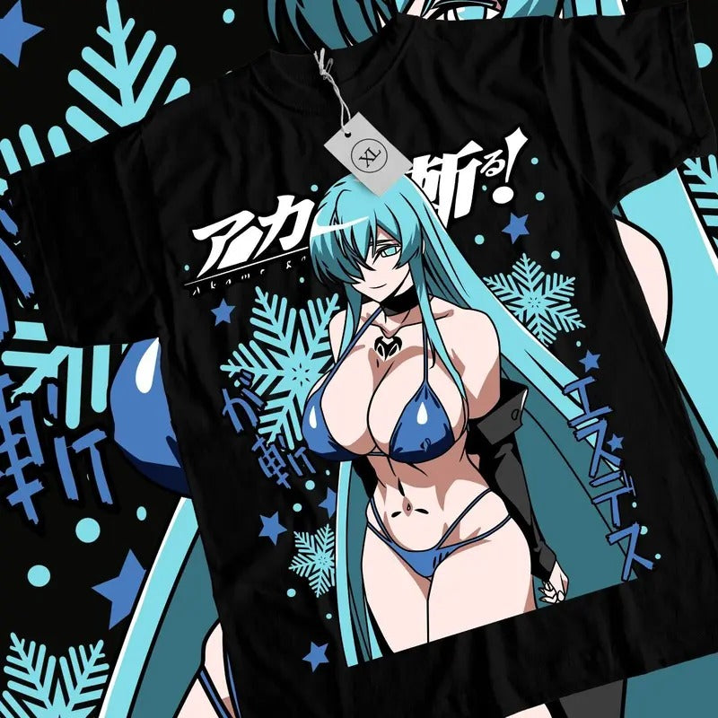 Akame Ga Kill Esdeath T-Shirt S-4XL Akame Ga Kill Esdeath S Waifu Anime Shirt Tshirt S-4XL Classic Cotton Hoodie, Sweatshirt