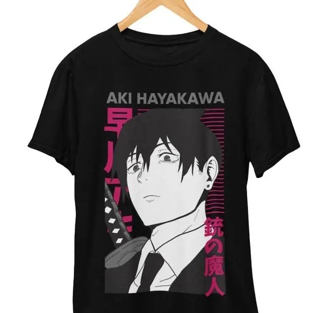 Aki Hayakawa T-Shirt, Anime Shirt, Graphic Anime Tee, Makima Shirt, Anime Lover Shirt Hoodie, Sweatshirt | GrindPrints.com