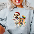 Akita Crewneck | Christmas Sweater | Akita Dog Mom | Fall Holiday Shirt | Christmas Lights Crewneck | New Puppy Gift |...