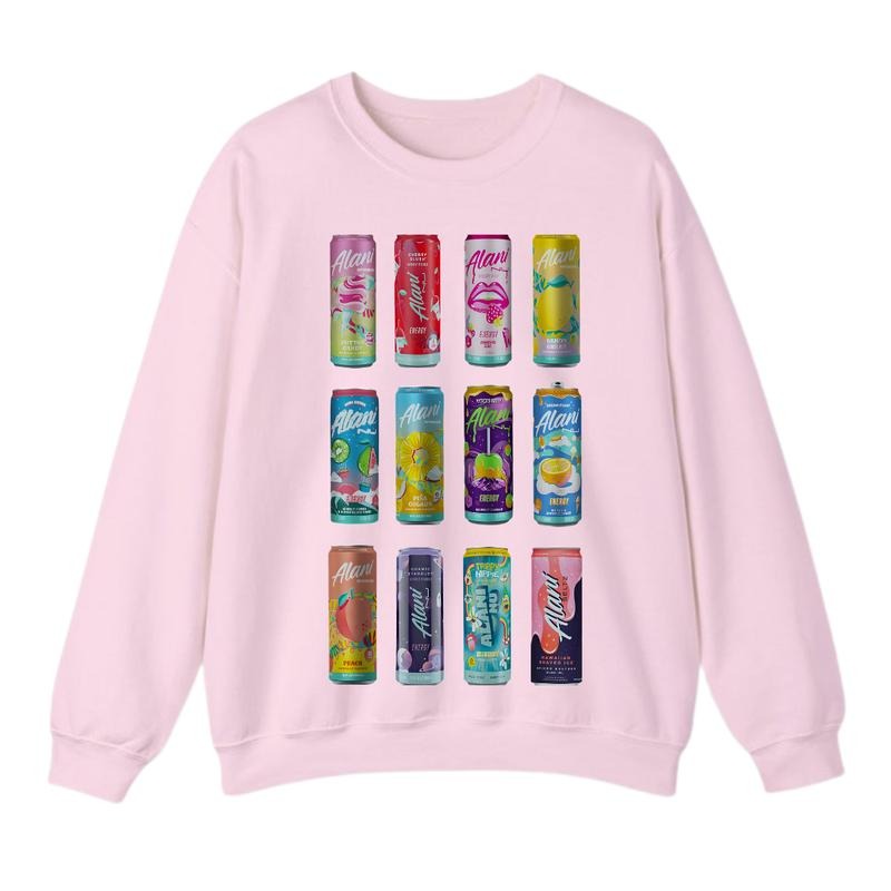 Alani Nu Energy Drink Sweatshirt, Graphic Pullover Cotton Top for Women, Comfy Casual Streetwear with Soft Fabric,...