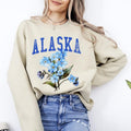 Alaska State Flower Sweatshirt, Crew Neck, Women's, Crewneck T-Shirts, Hoodie | GrindPrints.com