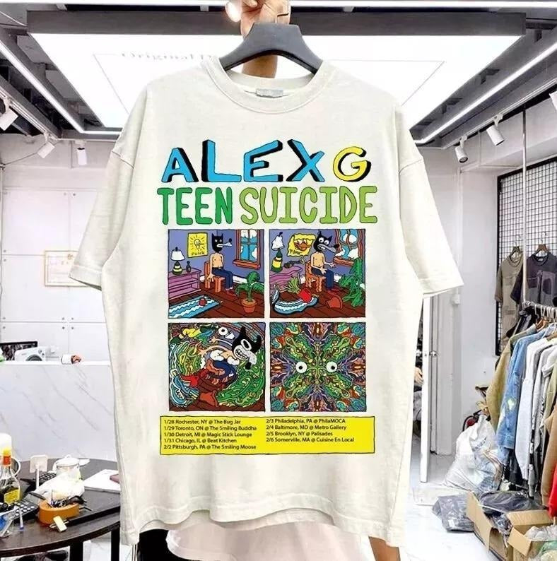 Alex G Band Tour Graphic Short Sleeve Natural Unisex Tshirt Men Women S-5XL Hoodie, Sweatshirt | GrindPrints.com