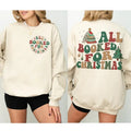 All Booked For Christmas Sweatshirt, Book Christmas Tree T-Shirt, Christmas Book Tree Sweater, Gift For Book Lover Hoodie