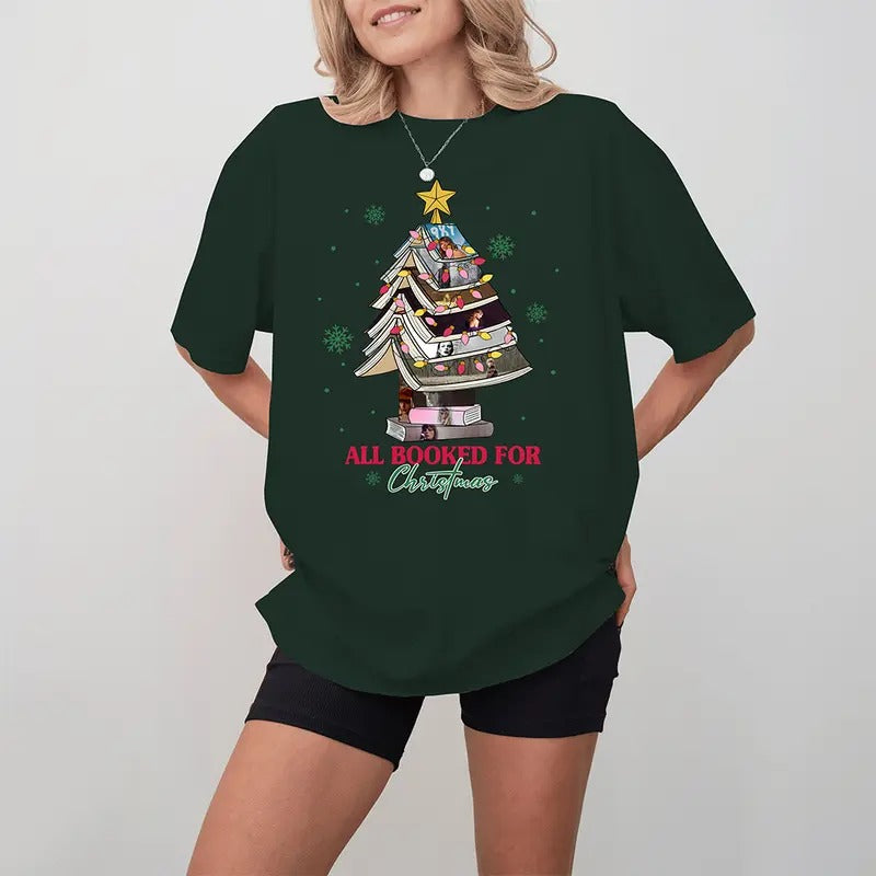All Booked for Christmas Shirt,  TSwif Christmas,  Christmas Book T-Shirt, Book Lovers, Bookworm Christmas Sweater,...