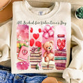 All Booked for Valentines Sweatshirt , Teacher Valentine , Valentine Coquette , Book Lover  , Valentine's Day T-Shirts,...