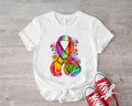 All Color Ribbon With Boxing Gloves Shirt, Matching Warrior Support Squad Tee, Cancer Awareness T-Shirt, Colorful Cancer...