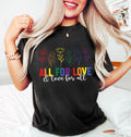 All For Love Love For All Sweatshirt, LGBTQ Pride Tee, Pride Month Shirt, Rainbow Flowers Gay Shirt, Queer Inclusive...