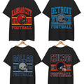 All Teams Cotton T-shirt, Gildan 5000 Unisex Crewneck Sport Classic T-Shirt All Teams Football, Black Menswear Soft  Top...