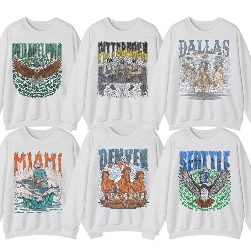 All Teams Football Sweatshirt, Game Day Sweatshirt, Sports Fan Gifts T-Shirts, Hoodie | GrindPrints.com