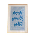Aloha Howdy Hello Guest Check Print, Western Wall Art, Blue Poster, Cowgirl Coastal Aesthetic, Gifts For Besties Bff Wall...