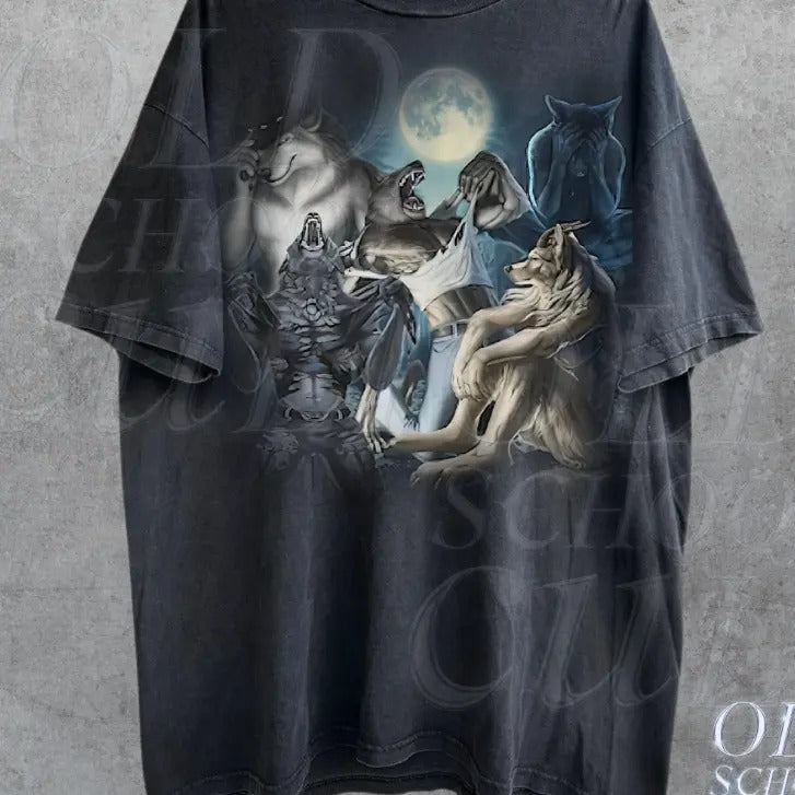 Alpha Wolf Vintage 90s T-Shirt, Retro Meme Tee, Grunge Clothing Aesthetic, Emo Silly Animal Graphic Shirt, Alpha Wolf...