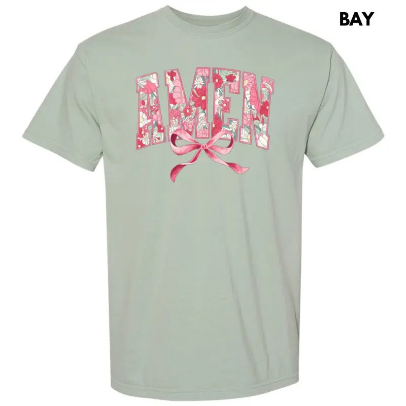 Amen Floral Coquette Comfort Colors T-Shirt Hoodie, Sweatshirt | GrindPrints.com