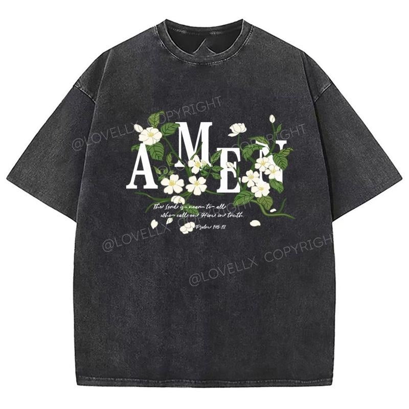 Amen Unixes Washed T-Shirt, Christian Jesus  Tshirts, Vintage 90s Graphic Tee Gift Cotton Top Womenswear Bottom Hoodie,...