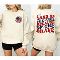 America Land Of The Free Because Of The Brave Sweatshirt, 4th of July Sweatshirt, Fourth of July Sweatshirt, Patriotic...