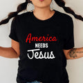 America Needs Jesus Me Tee Pure Cotton Casual Street Style Crew Neck Short Sleeve T-Shirt Tops Trendy For Women For Men...