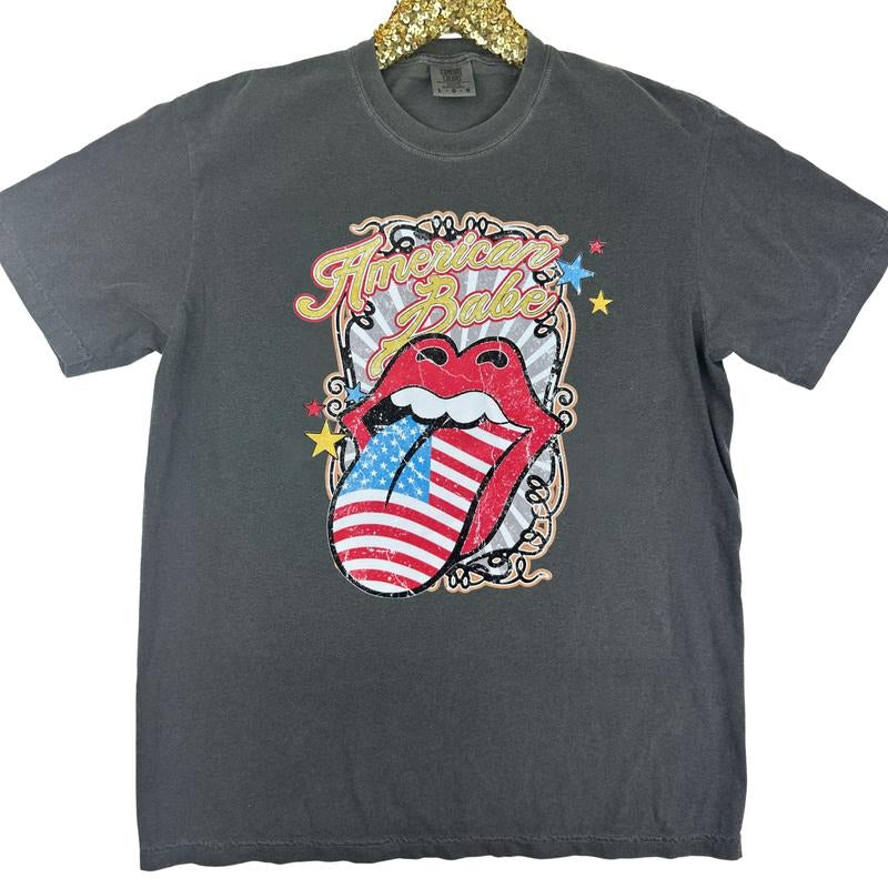American Babe Mouth Comfort Colors T-Shirt Hoodie, Sweatshirt | GrindPrints.com