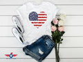 American Flag Heart Shirt, Patriotic Shirt, 4th of July Shirt, Family Matching Shirt, Fourth of July Gift, USA Flag...