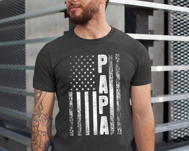 American Flag Papa Shirt, Papa Flag tshirt, Papa Hoodie, T-shirt and sweater Sweatshirt | GrindPrints.com