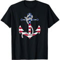 American Flag Patriotic Anchor - Memorial Day 4th Of July T-Shirt Made in USA Hoodie, Sweatshirt | GrindPrints.com