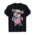 American Flag Pig Graphic Tee for Men