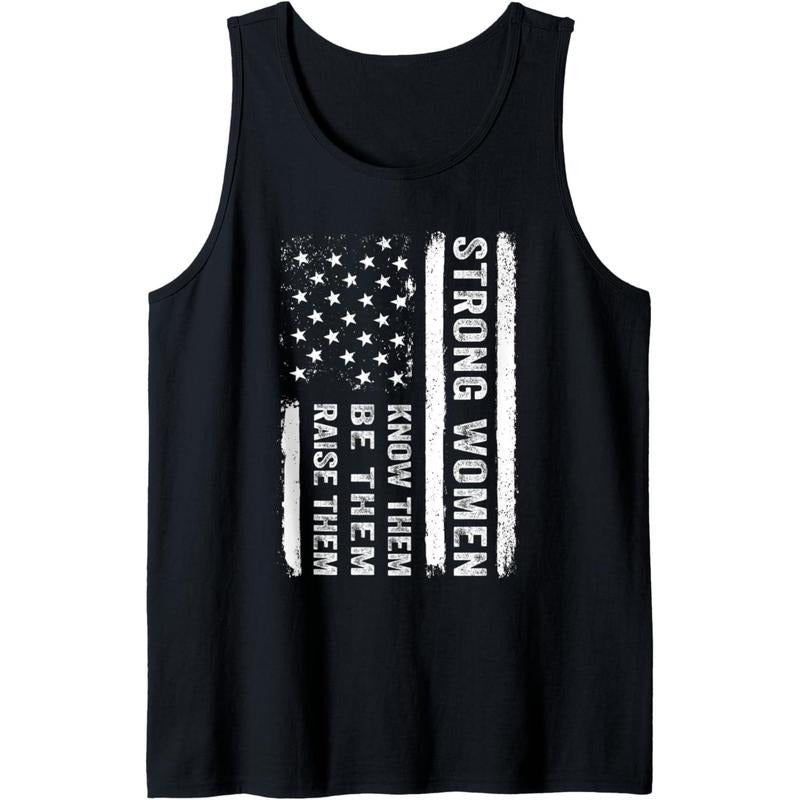 American Flag Strong Women Know Them Be Them Raise Them Tank Top made in USA T-Shirts, Hoodie, Sweatshirt | GrindPrints.com