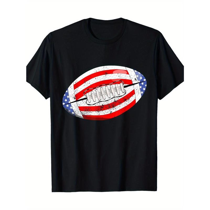 American Football American Flag T-Shirt, Men's T-Shirt made in usa Hoodie, Sweatshirt | GrindPrints.com