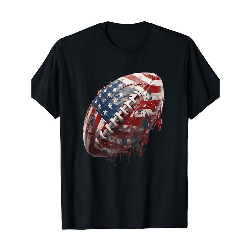 American Football American Flag T-shirt, Men's T-shirt, 220G made in usastyle{n002}4 Hoodie, Sweatshirt | GrindPrints.com