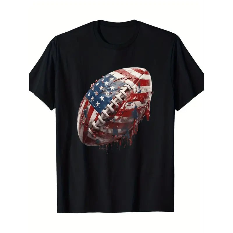 American Football Us Flag T-Shirt, Men's T-Shirt, 220g made in usa Hoodie, Sweatshirt | GrindPrints.com