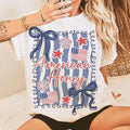 American Honey Coquette Land of the Free Shirt, Preppy 4th of July Girly Memorial Day Tee, Vintage USA Independence Day...