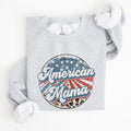 American Mama Leopard Print Patriotic 4th of July Sweatshirt, Women's Crew Neck, Crewneck T-Shirts, Hoodie | GrindPrints.com