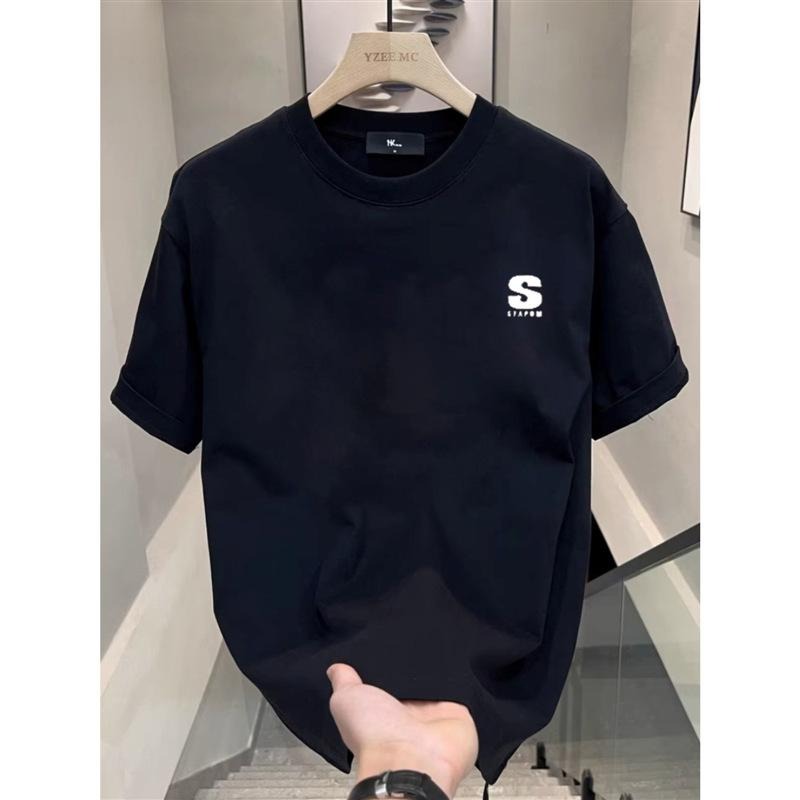 American Style Letter Print Short Sleeve White Cotton T-Shirt Unisex Internet Celebrity Trendy Brand Ins Base Shirt...