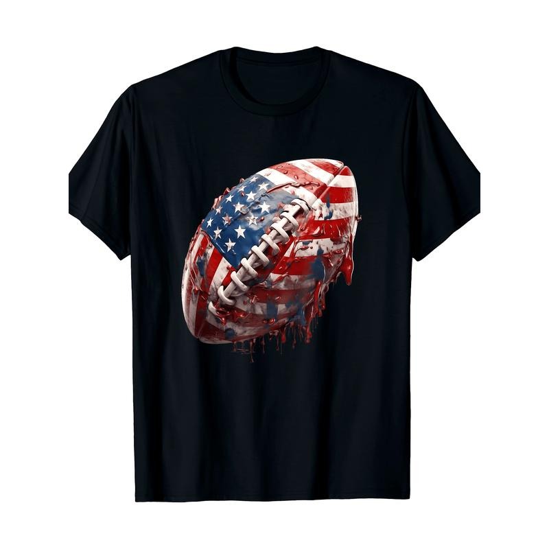 American football American Flag t-shirt, men's t-shirt, 220g made in usastyle{n002}3 Hoodie, Sweatshirt | GrindPrints.com
