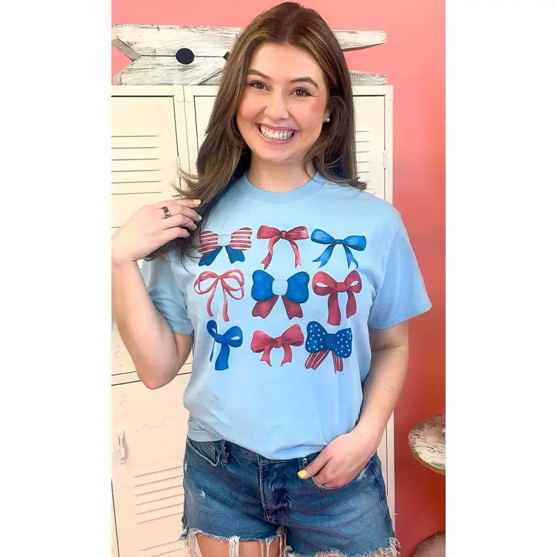 Americana Bows Graphic Shirt Hoodie, Sweatshirt | GrindPrints.com
