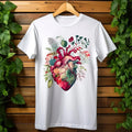 Anatomical Floral Heart T-shirt, Floral Nurse Shirt, Womens Graphic Tee, Heart Graphic Tee, Floral Human Heart Clothing...
