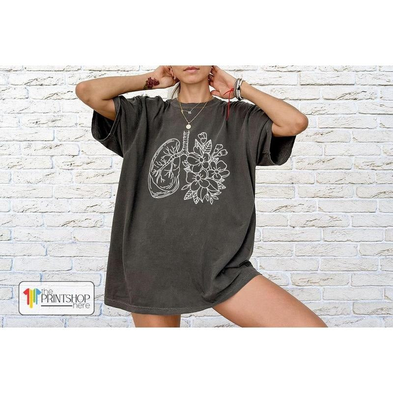Anatomical Lung Shirt, Therapist Shirt, Floral Lungs Shirt Best Price Hoodie, Sweatshirt | GrindPrints.com