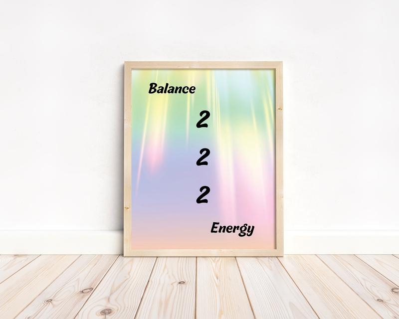 Angel Number 222 Printable Wall Art Spiritual Energy Poster Religious Graduation Positive Colorful Print Home Decor Instant Download Poster Prints No Frame Art Posters Landscape Ornaments T-Shirts, Hoodie, Sweatshirt