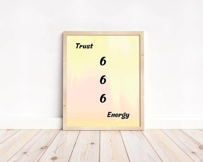 Angel Number 666 Wall Art, Spiritual Energy Poster, Positive Colorful Art Print, Gifts For Women Her Wall Art Decor,...