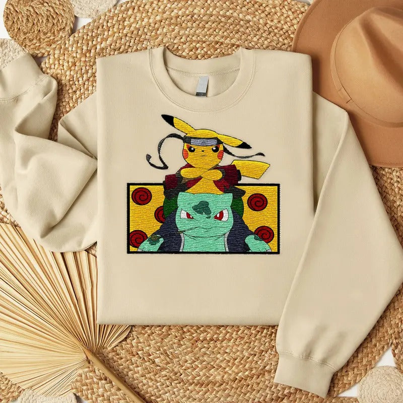 Anime Embroidered Sweatshirt, Anime Embroidered shirt, Manga Shirt, Gift For Fan Hoodie | GrindPrints.com