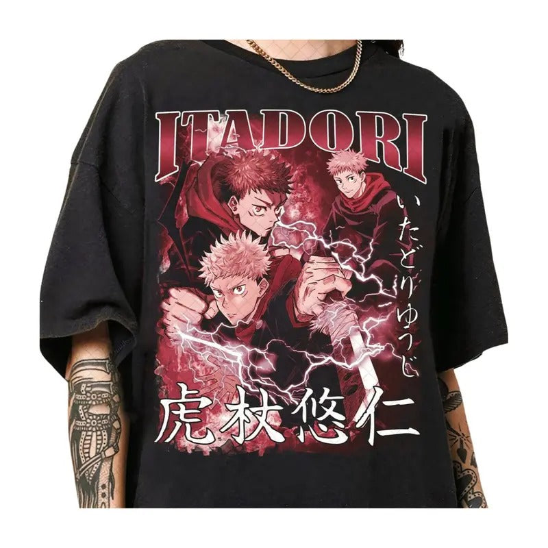 Anime Itadori Yuji Vintage Shirt, Anime Lover Shirt Hoodie, Sweatshirt | GrindPrints.com